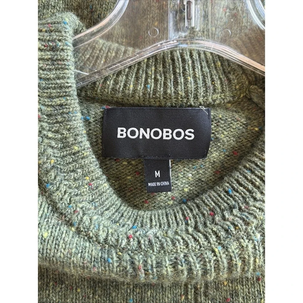Bonobos Green Crewneck Wool Nylon Casual Jumper Pullover Sweater Mens Medium